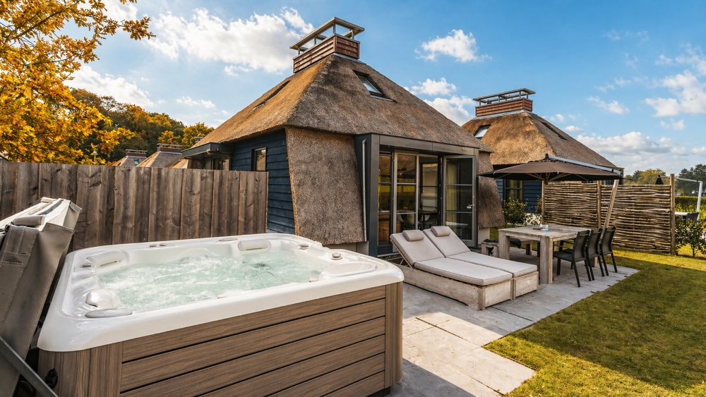 luxe vakantiehuis met jacuzzi buiten